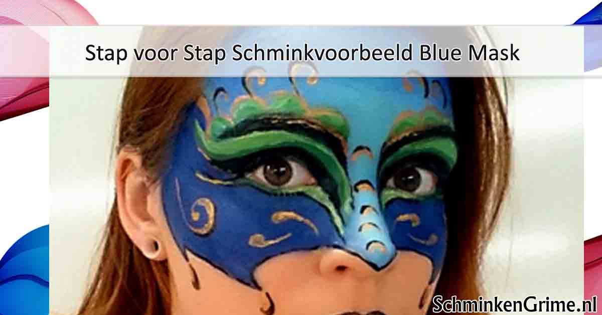 Zee Landgoed kralen SchminkenGrime.nl | Stap voor Stap Schminkvoorbeeld Blue Mask
