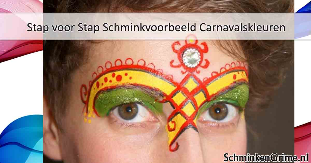 Bloedbad Alsjeblieft kijk Hectare SchminkenGrime.nl | Stap voor Stap Schminkvoorbeeld Carnavalskleuren