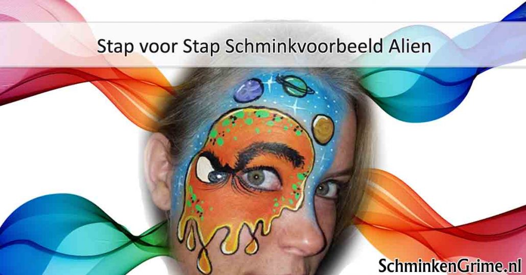 Stap voor Stap Schminkvoorbeeld Alien