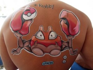 Stap voor Stap Schminkvoorbeeld Pokemon Go Krabby