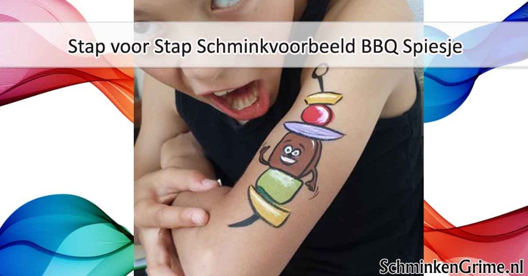 Stap voor Stap Schminkvoorbeeld BBQ Spiesje