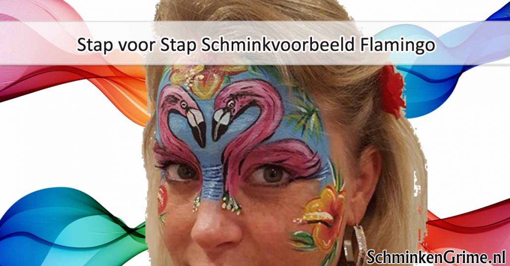 Stap voor Stap Schminkvoorbeeld Flamingo