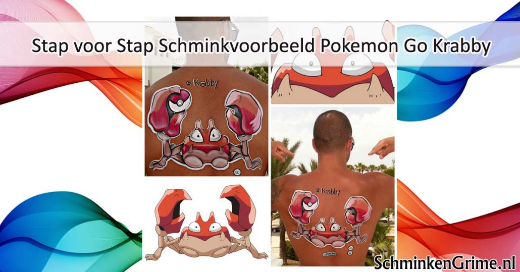 Stap voor Stap Schminkvoorbeeld Pokemon Go Krabby