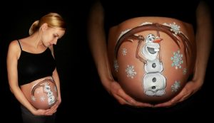 Stap voor stap bellypaint Olaf