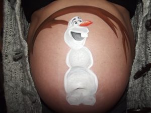 Stap voor stap bellypaint Olaf