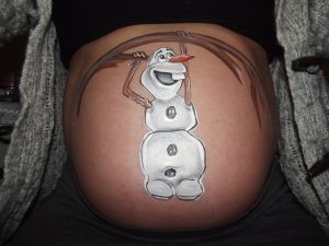 Stap voor stap bellypaint Olaf