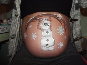 Stap voor stap bellypaint Olaf