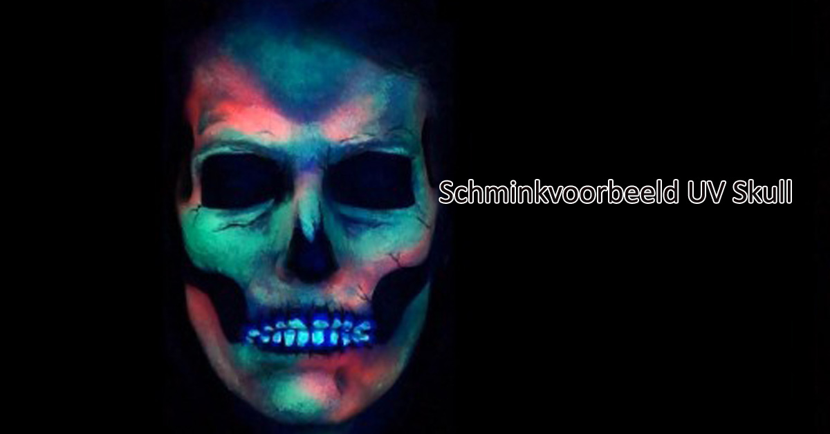 Schminkvoorbeeld UV Skull