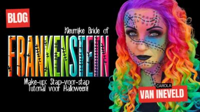 Kleurrijke Bride of Frankenstein Make-up Stap-voor-stap Tutorial voor Halloween!