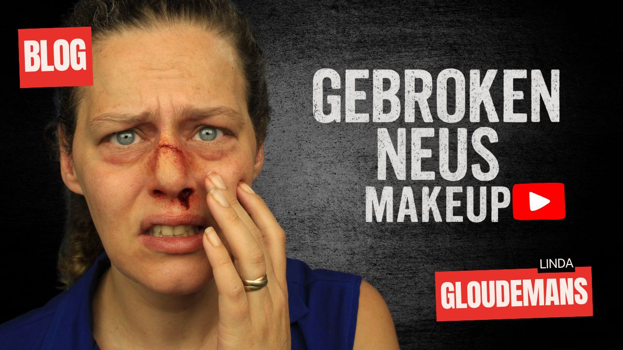 Gebroken neus makeup met nep wond, gemaakt met SFX schmink van SchminkenGrime.nl