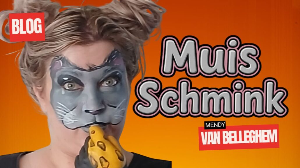 Muis schmink voorbeeld voor kinderen en volwassenen, ontworpen door Mendy van Belleghem – verkrijgbaar bij SchminkenGrime.nl