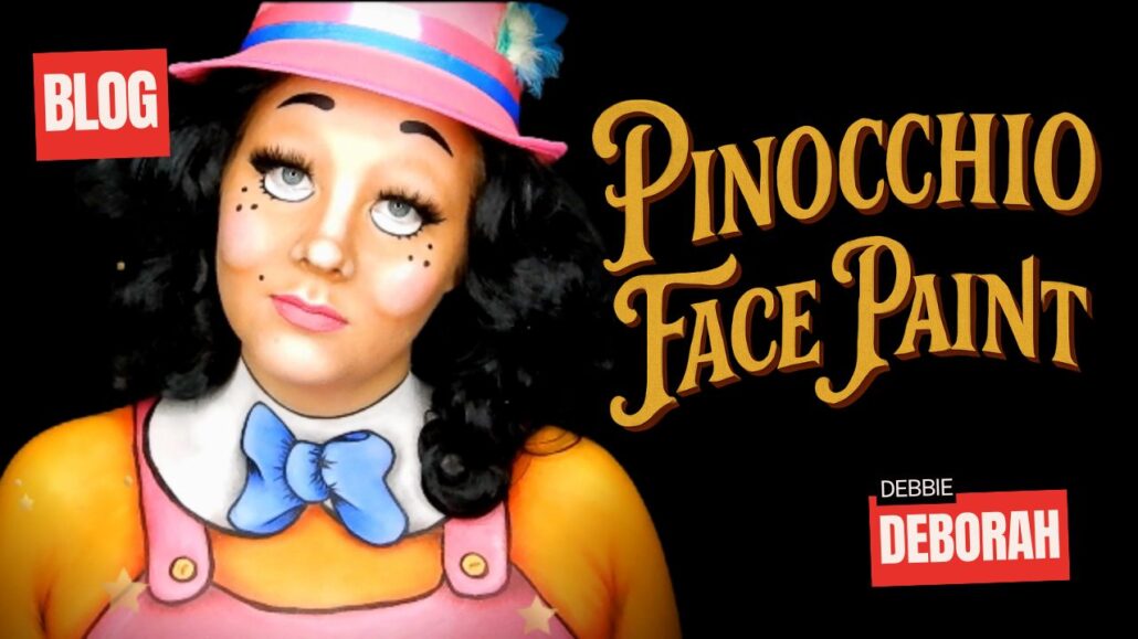 Pinocchio face paint look met schmink en bodypaint, verkrijgbaar bij SchminkenGrime.nl