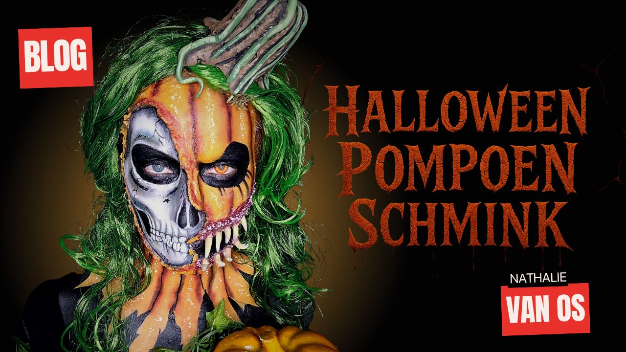 Halloween pompoen schmink look met Nathalie, stap voor stap voorbeeld, verkrijgbaar bij SchminkenGrime.nl