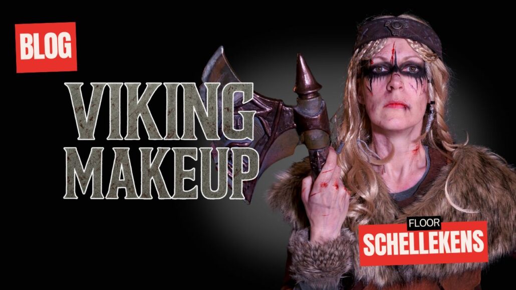 Viking makeup Halloween look met littekens en bloed, stoere schmink inspiratie van Floor Schellekens, verkrijgbaar bij SchminkenGrime.nl