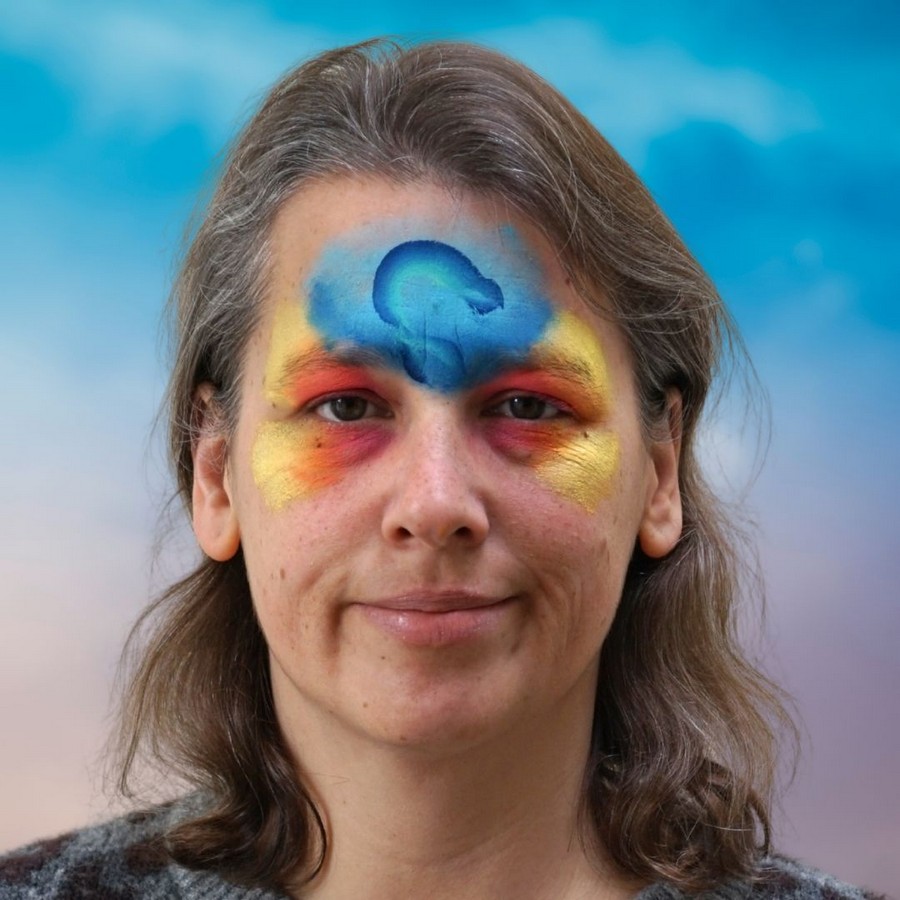 Vorm van de dolfijn aangebracht met splitcake bij kinder schmink, verkrijgbaar bij SchminkenGrime.nl