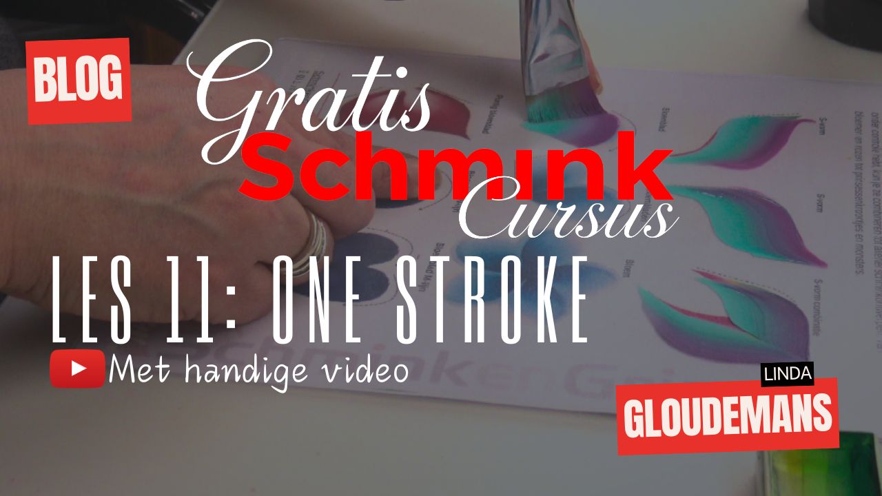 one stroke schminken met splitcake techniek en penseel, regenboog kleurverloop, verkrijgbaar bij SchminkenGrime.nl