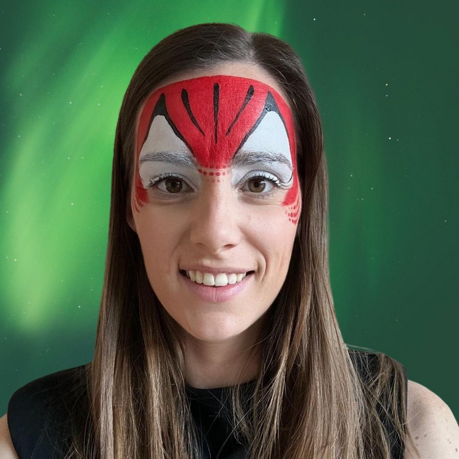 eerste lijnen spinnenweb spiderman schminken voorhoofd stap voor stap verkrijgbaar bij SchminkenGrime.nl