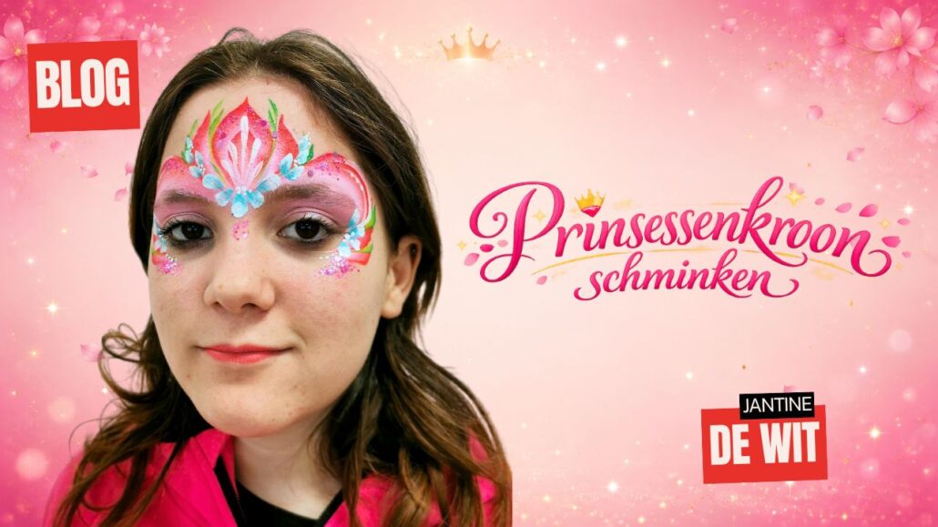 Roze Superstar Baby Pink shimmer basislaag op oogleden en voorhoofd voor prinsessenkroon, verkrijgbaar bij SchminkenGrime.nl