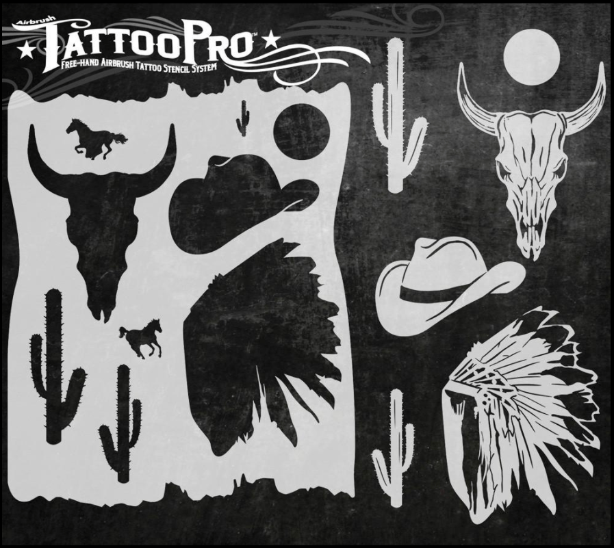 Wiser's Airbrush TattooPro Stencil – Wild West
