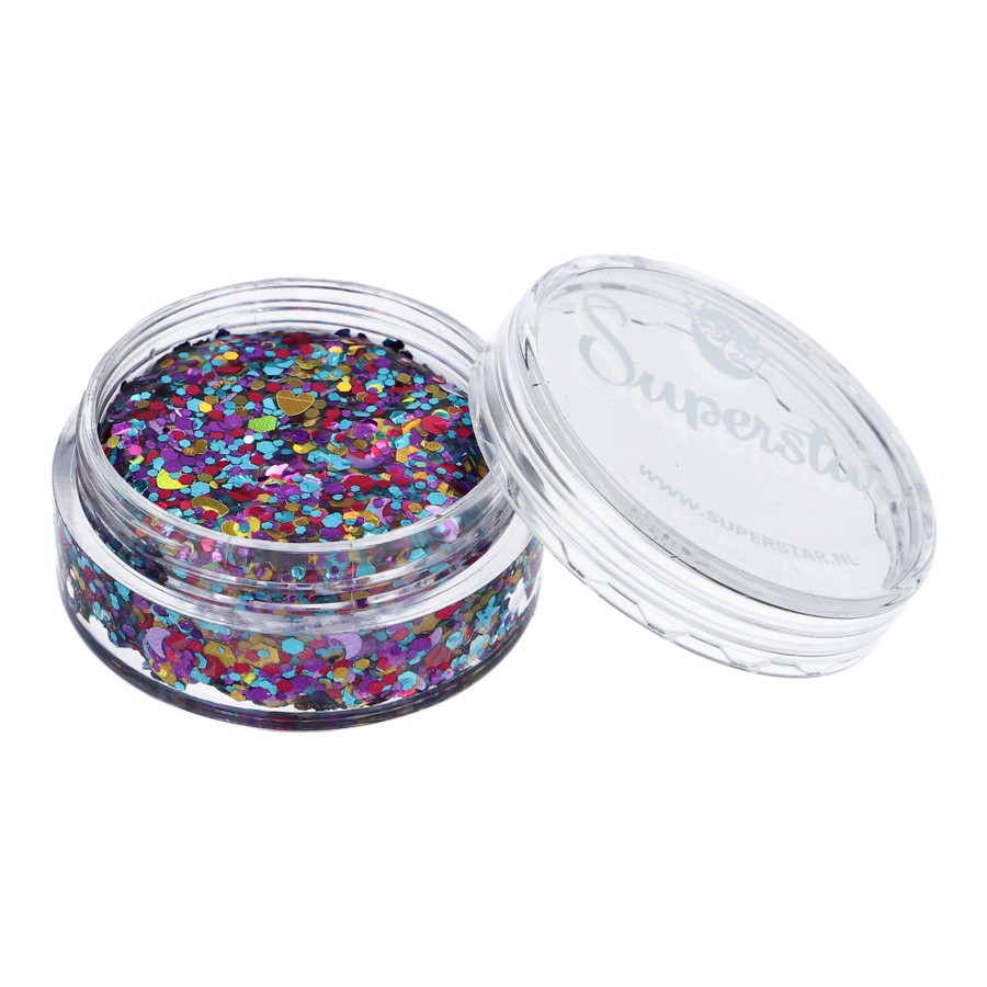 Superstar Chunky Glitter Cream Carnival met felle carnavalskleuren, verkrijgbaar bij SchminkenGrime.nl