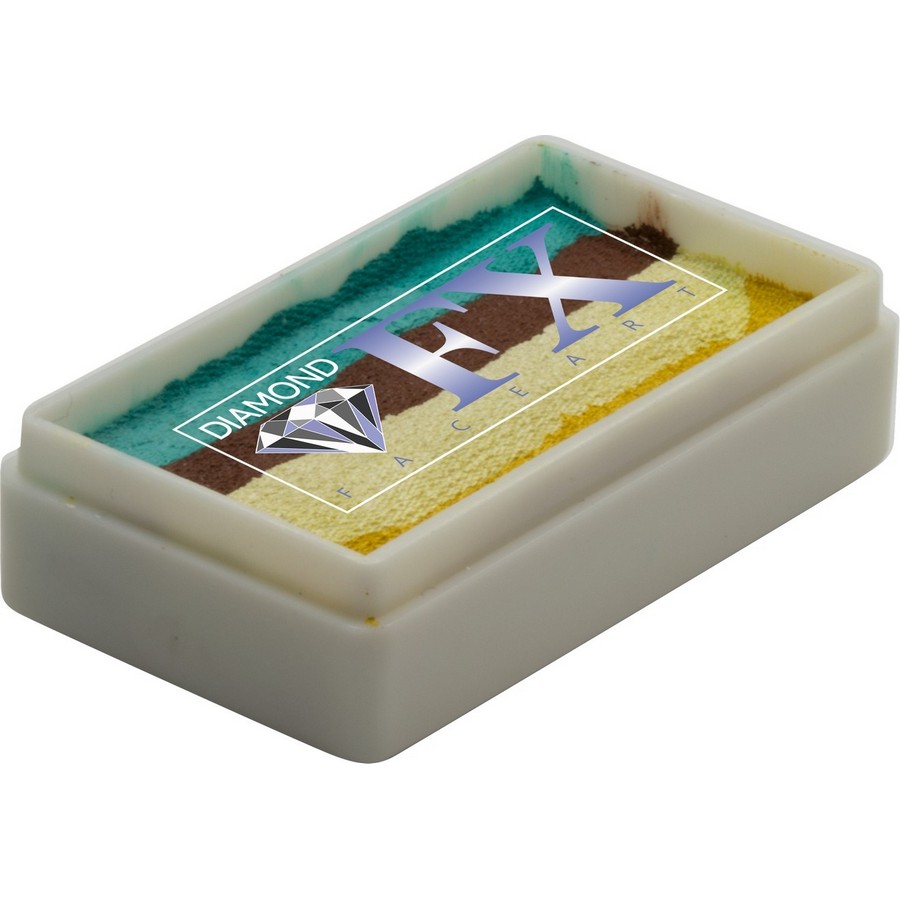 Splitcake schmink Aqua Mania van Diamond FX met koele blauwtinten voor verfrissende schmink, verkrijgbaar bij SchminkenGrime.nl