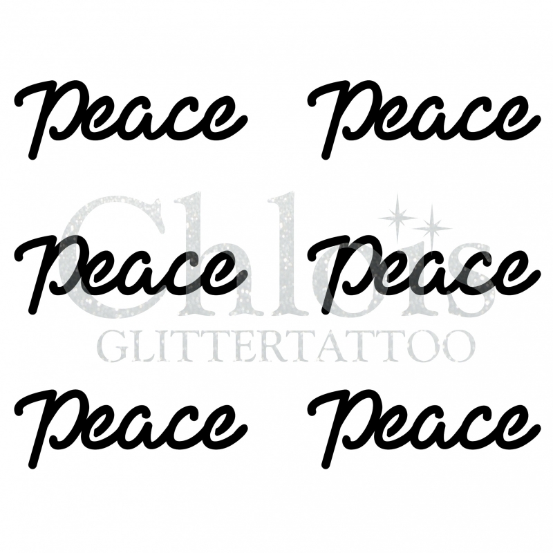 Chloïs Glittertattoo Sjabloon Peace (6 mini stencils)
