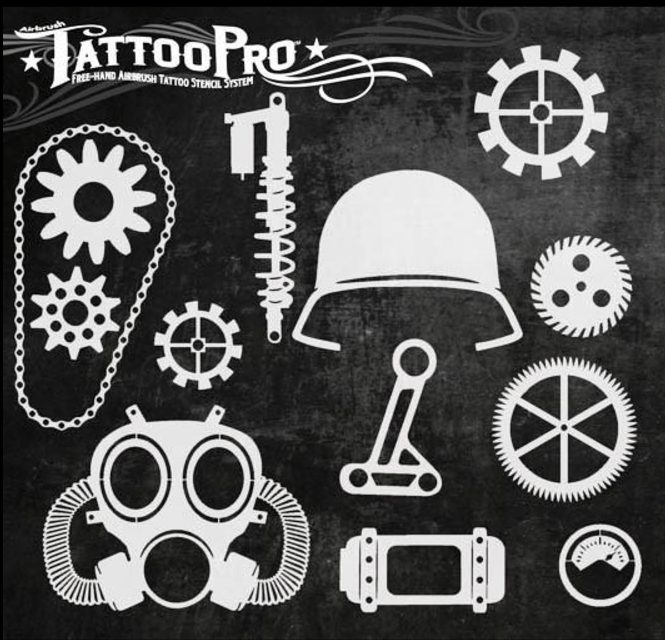 Wiser's Airbrush TattooPro Stencil – Big Ink - Steampunk