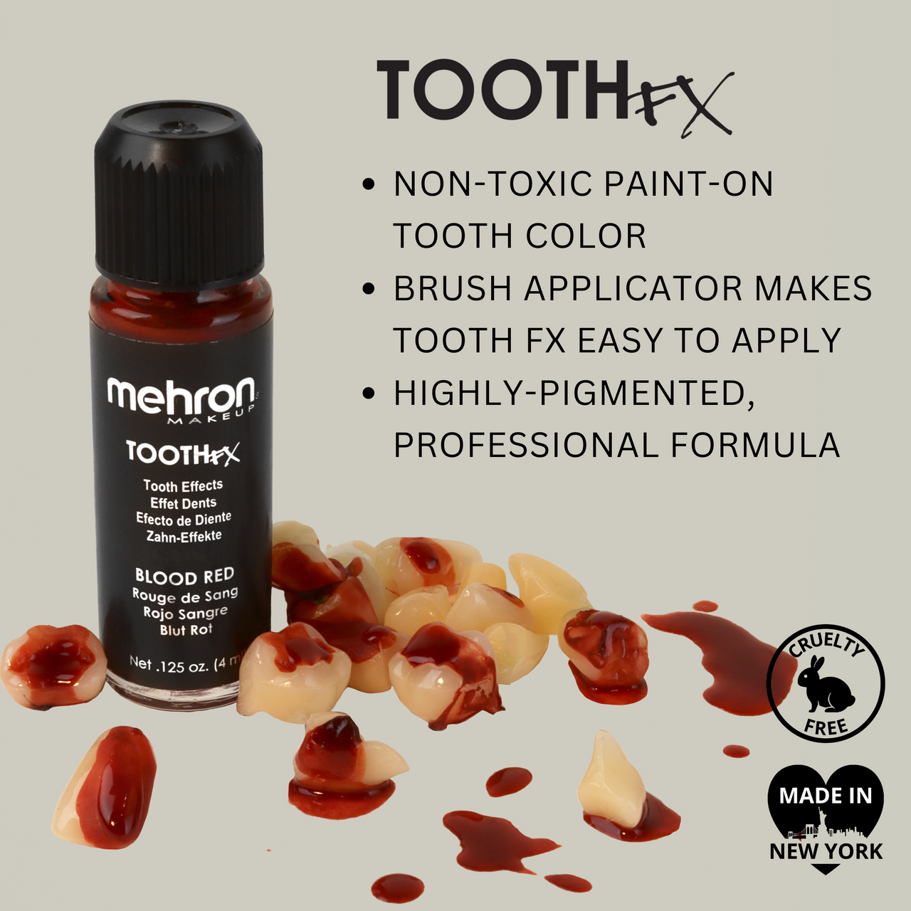 Koop Mehron Tooth FX Blood Red bij SchminkenGrime.nl – perfecte rode tandverf voor horror en special effects Mehron Tooth FX Blood Red verkrijgbaar bij SchminkenGrime.nl – rode tandverf voor bloederige tanden