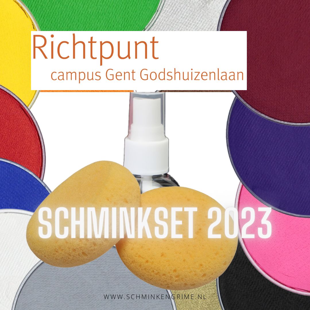 Schminkset 2023 voor Richtpunt Campus Gent Godshuizenlaan, verkrijgbaar bij SchminkenGrime.nl