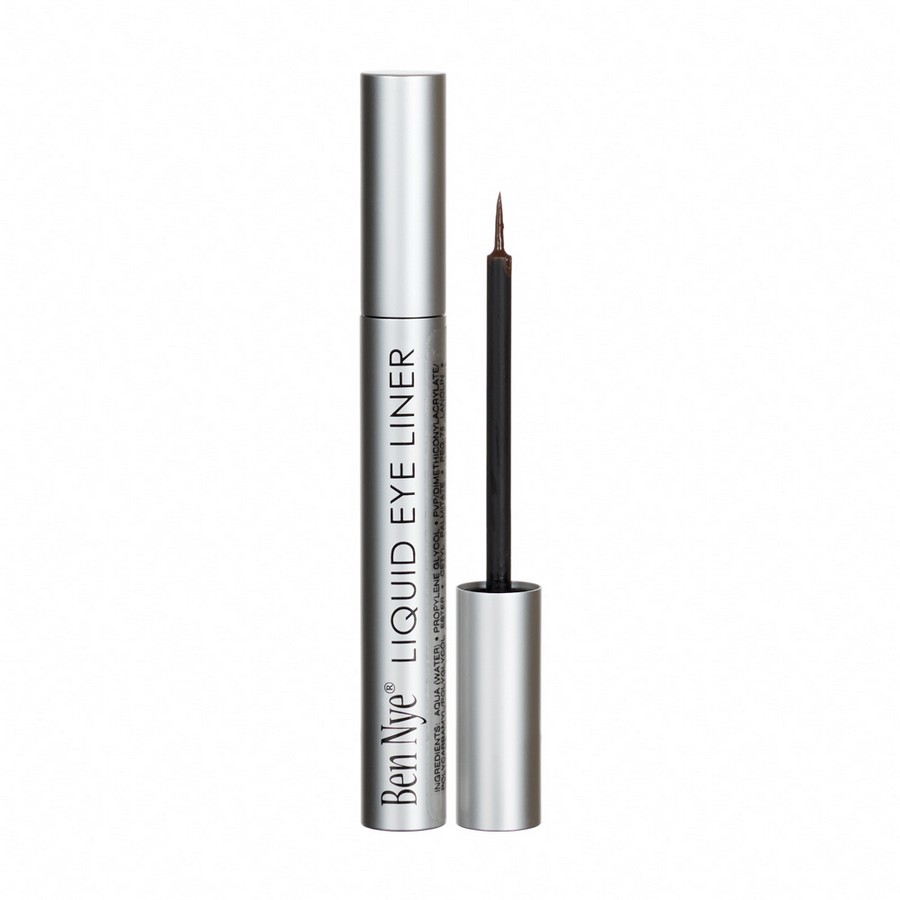 Ben Nye Liquid Eyeliner Donkerbruin, waterproof eyeliner met matte finish en fijne applicator, verkrijgbaar bij SchminkenGrime.nl