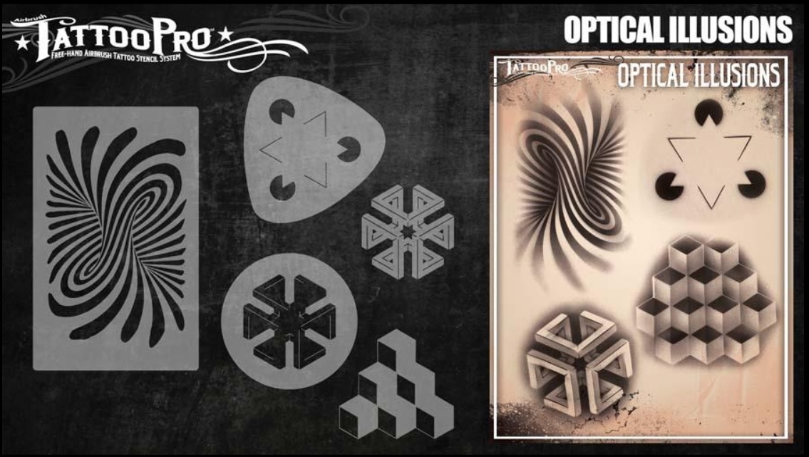 Wiser's Airbrush TattooPro Stencil – Optical Illusions