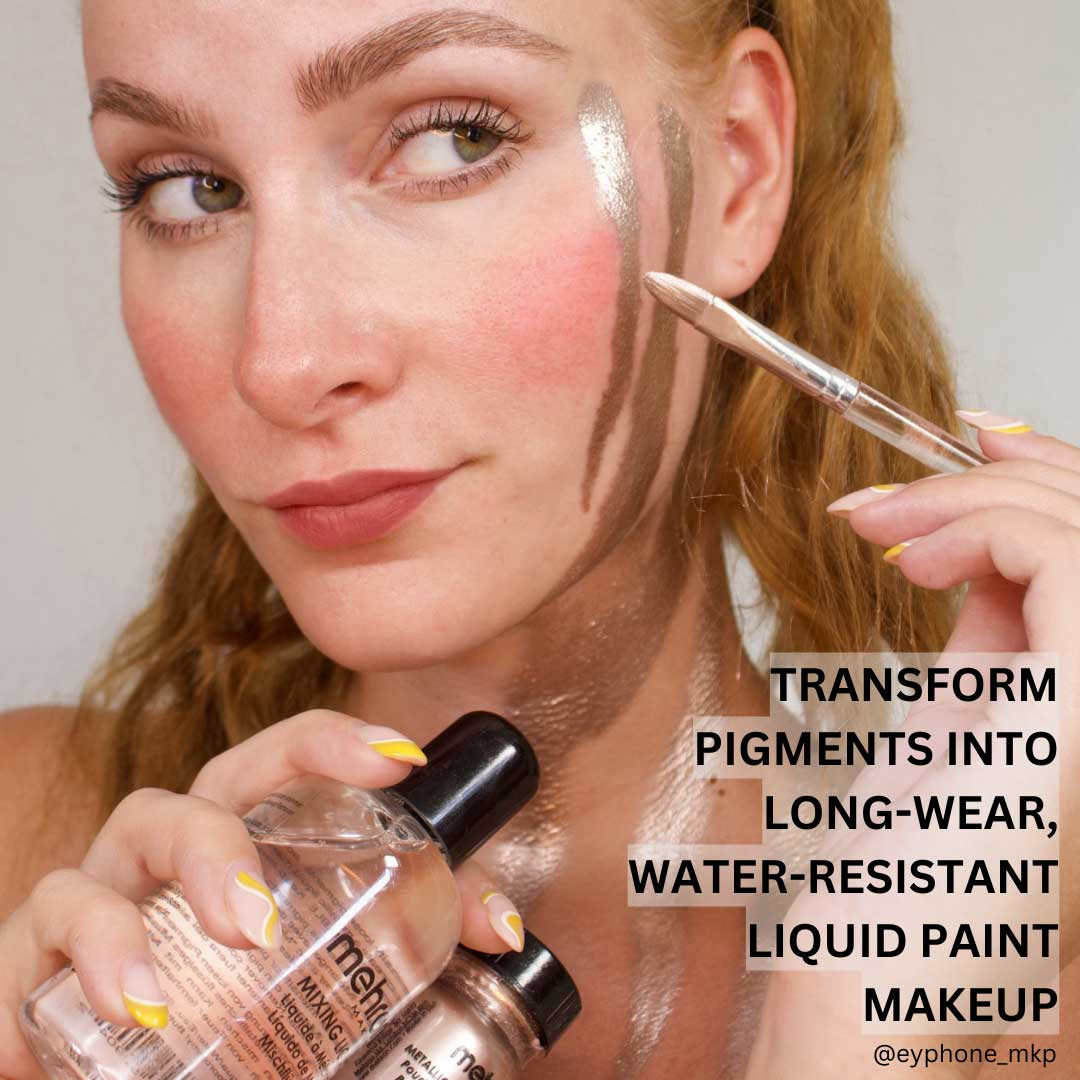 Mehron Mixing Liquid 133 ml, activeervloeistof waarmee je poeders en metallics aanmaakt tot intense, langhoudende make-up verkrijgbaar bij SchminkenGrime.nl