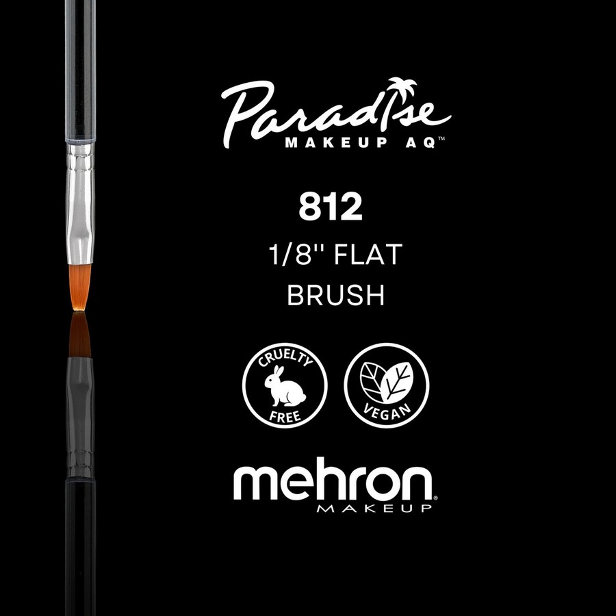 Mehron Paradise Makeup Penseel 1 8 Flat Versatile 812, penseel uit de door make-up artist Jinny ontworpen Mehron Paradise serie, voor grotere vlakken en bodypaint verkrijgbaar bij SchminkenGrime.nl
