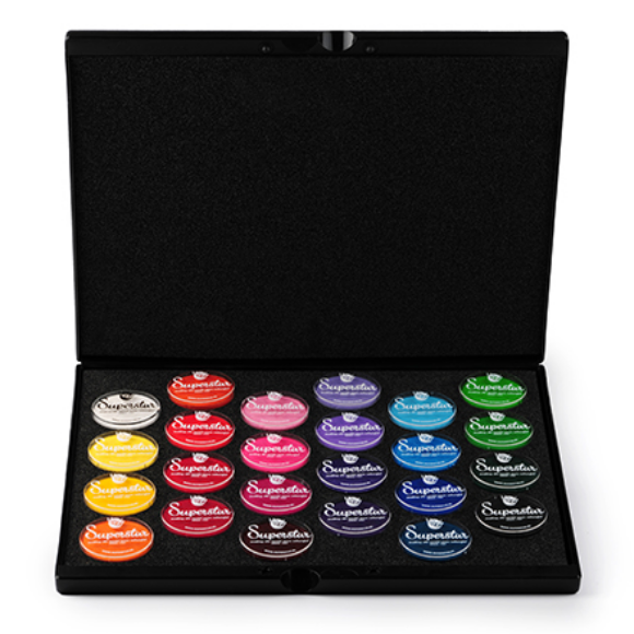 Waterschmink in heldere kleuren, verkrijgbaar bij SchminkenGrime.nl Waterschmink voor face- en bodypaint, verkrijgbaar in losse kleuren en paletten, geschikt voor kinderen, professionals en creatieve make-up, verkrijgbaar bij SchminkenGrime.nl