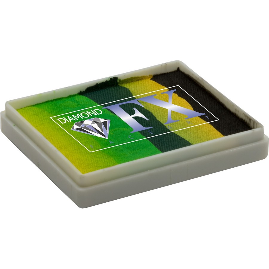 Diamond FX Splitcake Cucumber Rage van 50 gram met groene tinten voor frisse en natuurlijke schminkontwerpen, verkrijgbaar bij SchminkenGrime.nl