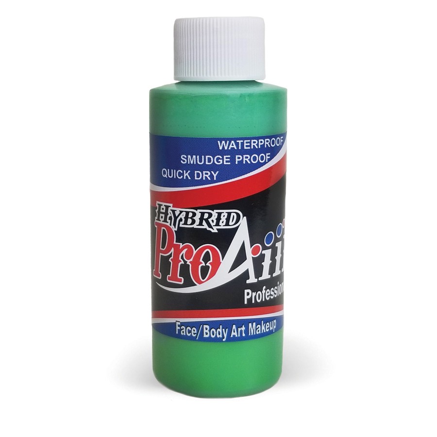 ProAiir Hybrid in de kleur Alien (60ml), opvallende groenblauwe airbrush schmink op alcoholbasis, perfect voor sci-fi, fantasy en buitenaardse SFX looks, verkrijgbaar bij SchminkenGrime.nl