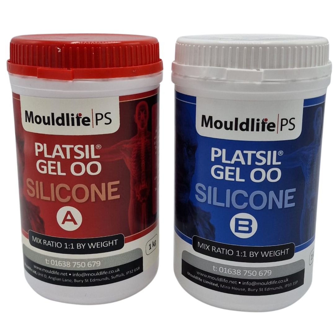 Polytek PlatSil Gel-00 siliconenset van 2 kg, extra zachte siliconen voor het gieten van flexibele prosthetics en special effects, verkrijgbaar bij SchminkenGrime.nl