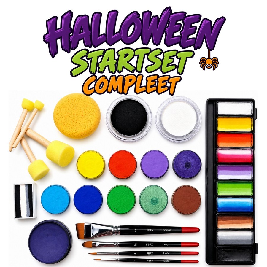 Halloween Face Paint Kit Complete with splitcake palette, face paint colours, brushes and sponges