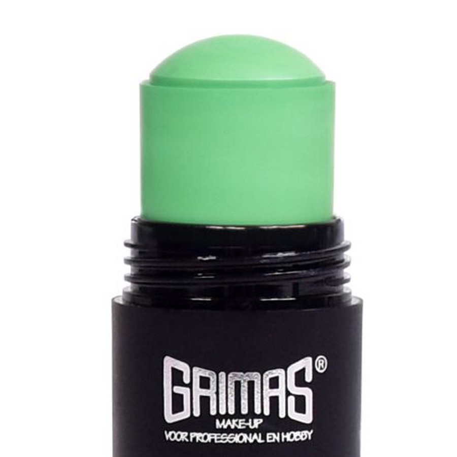 Close-up van Grimas Covercream Pure Felgroen 407 schmink stick in zwarte verpakking, verkrijgbaar bij SchminkenGrime.nl
