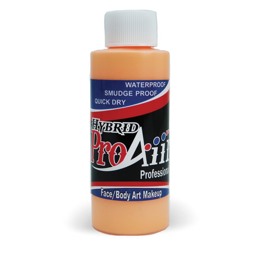 ProAiir Hybrid Sherbet 60ml fles met zachte oranje perziktint, watervaste airbrush schmink voor frisse en lichte designs, verkrijgbaar bij SchminkenGrime.nl
