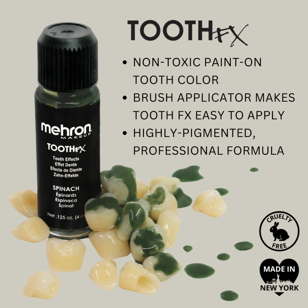Mehron Tooth FX Spinach - niet-giftige groene tandverf voor special effects, verkrijgbaar bij SchminkenGrime.nl