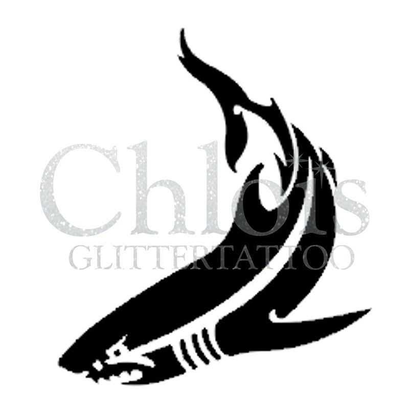 Chloïs Glittertattoo Sjabloon Shark (5 stuks)