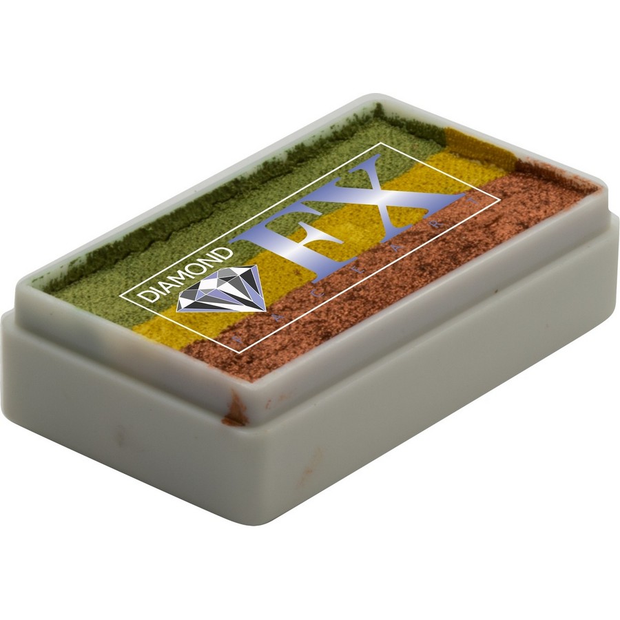 Splitcake schmink Residual Current van Diamond FX met levendige kleurenmix voor dynamische ontwerpen, verkrijgbaar bij SchminkenGrime.nl