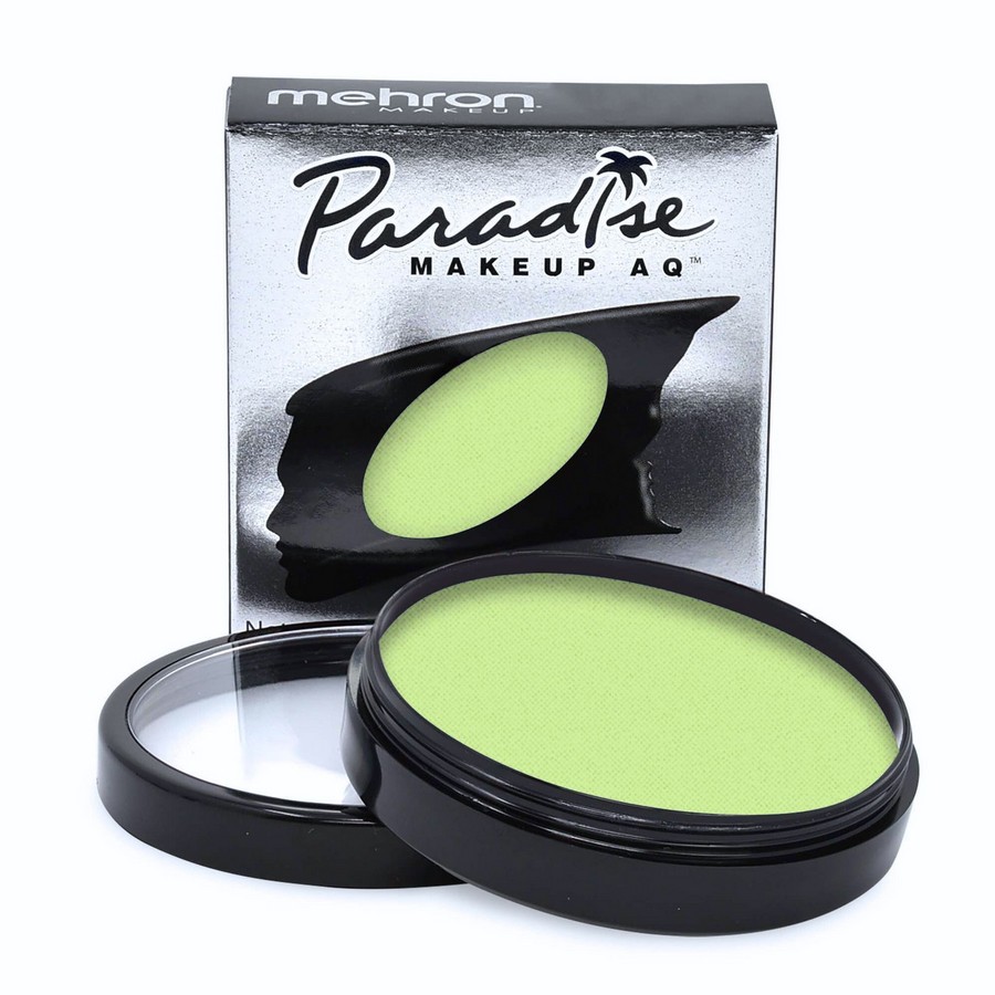 Mehron Paradise Makeup AQ Pastel Green schmink in 40 gram verpakking met originele doos, verkrijgbaar bij SchminkenGrime.nl