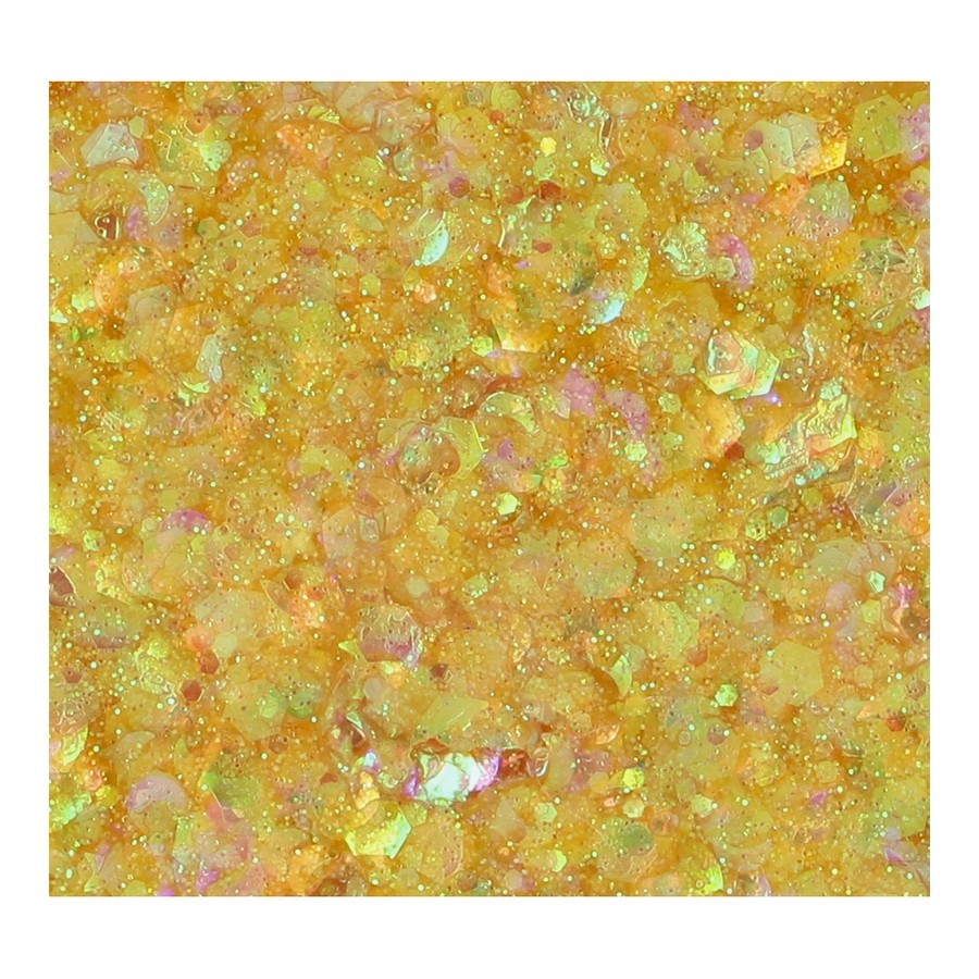 Superstar Chunky Glitter Cream Sunset Glow with warm orange pink glitters, available at SchminkenGrime.nl