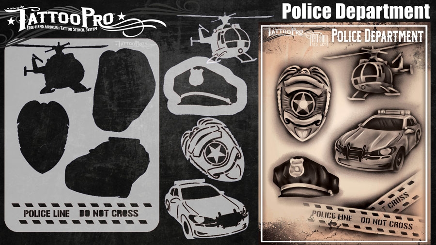 Wiser's Airbrush TattooPro Stencil – Police Department