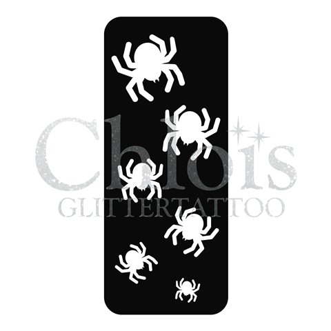 Chloïs Glittertattoo Sjabloon Spiders (Multi stencil 5 stuks)