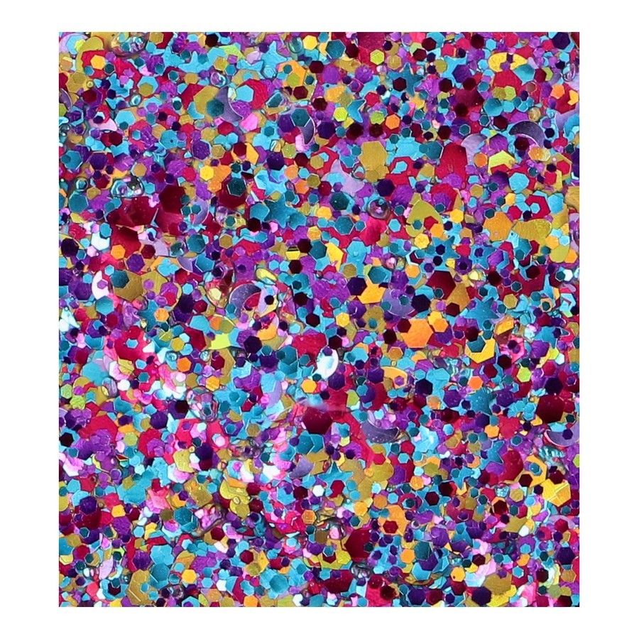 Superstar Chunky Glitter Cream Carnival detail van kleurrijke glitters, verkrijgbaar bij SchminkenGrime.nl