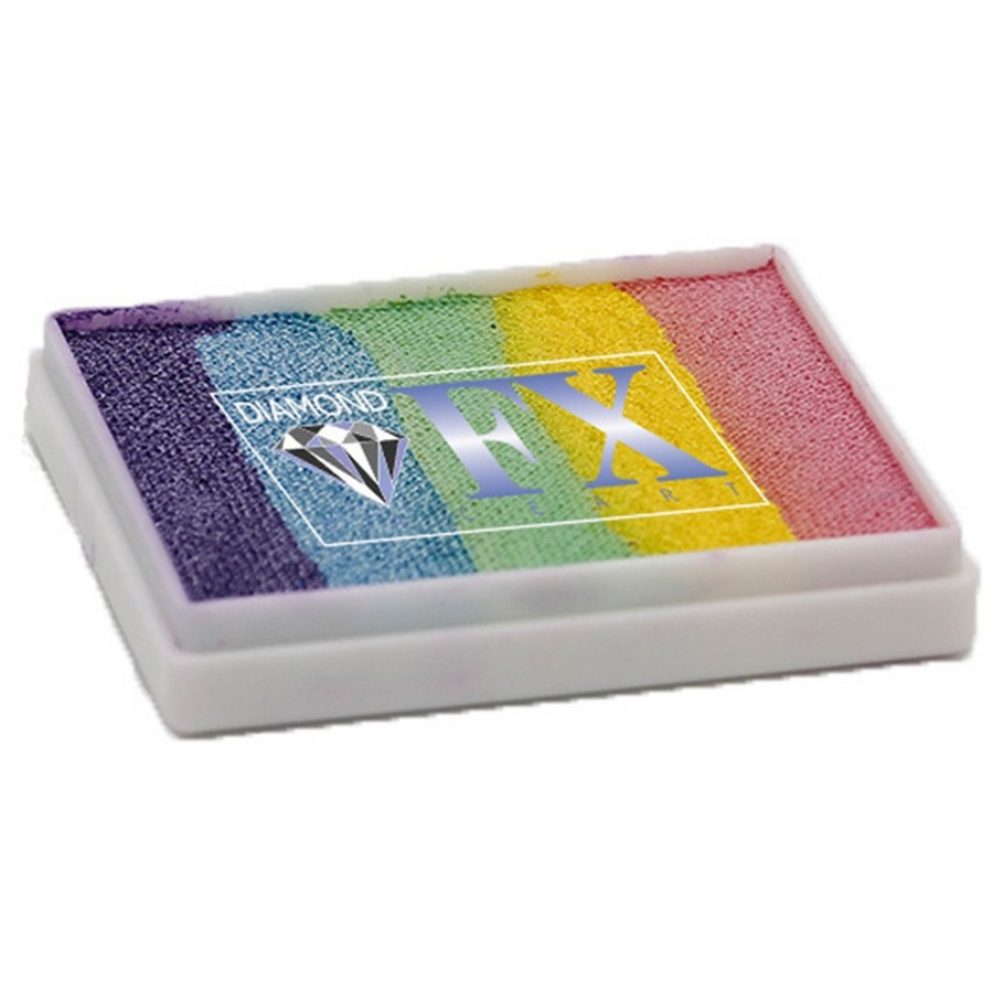 Diamond FX Splitcake Sparkling Spring Party 50g met sprankelende lentetinten, ideaal voor vrolijke schminkthema’s, verkrijgbaar bij SchminkenGrime.nl