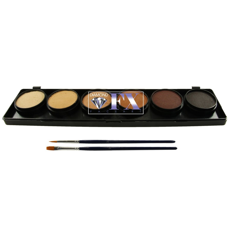 Diamond FX schminkpalette met huidskleuren voor realistische en subtiele schminkeffecten, verkrijgbaar bij SchminkenGrime.nl